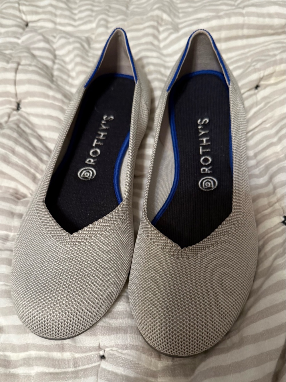 Rothy's Light Gray Ballet Flats New in Box